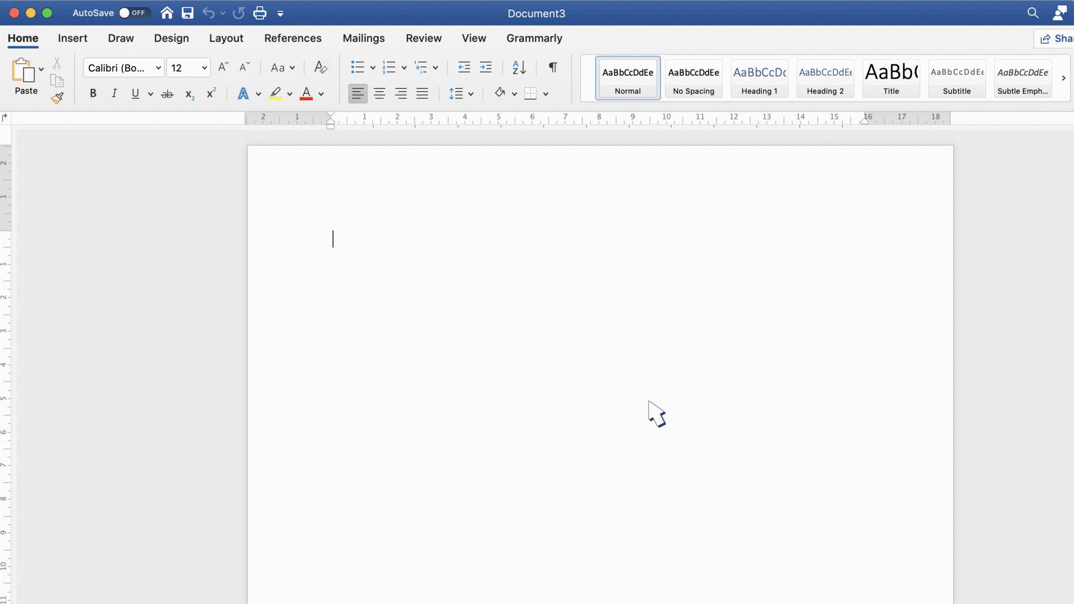 ruler not appearing in ms word for mac