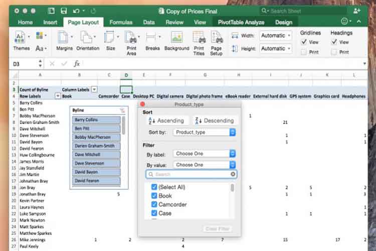 where is options in excel for mac